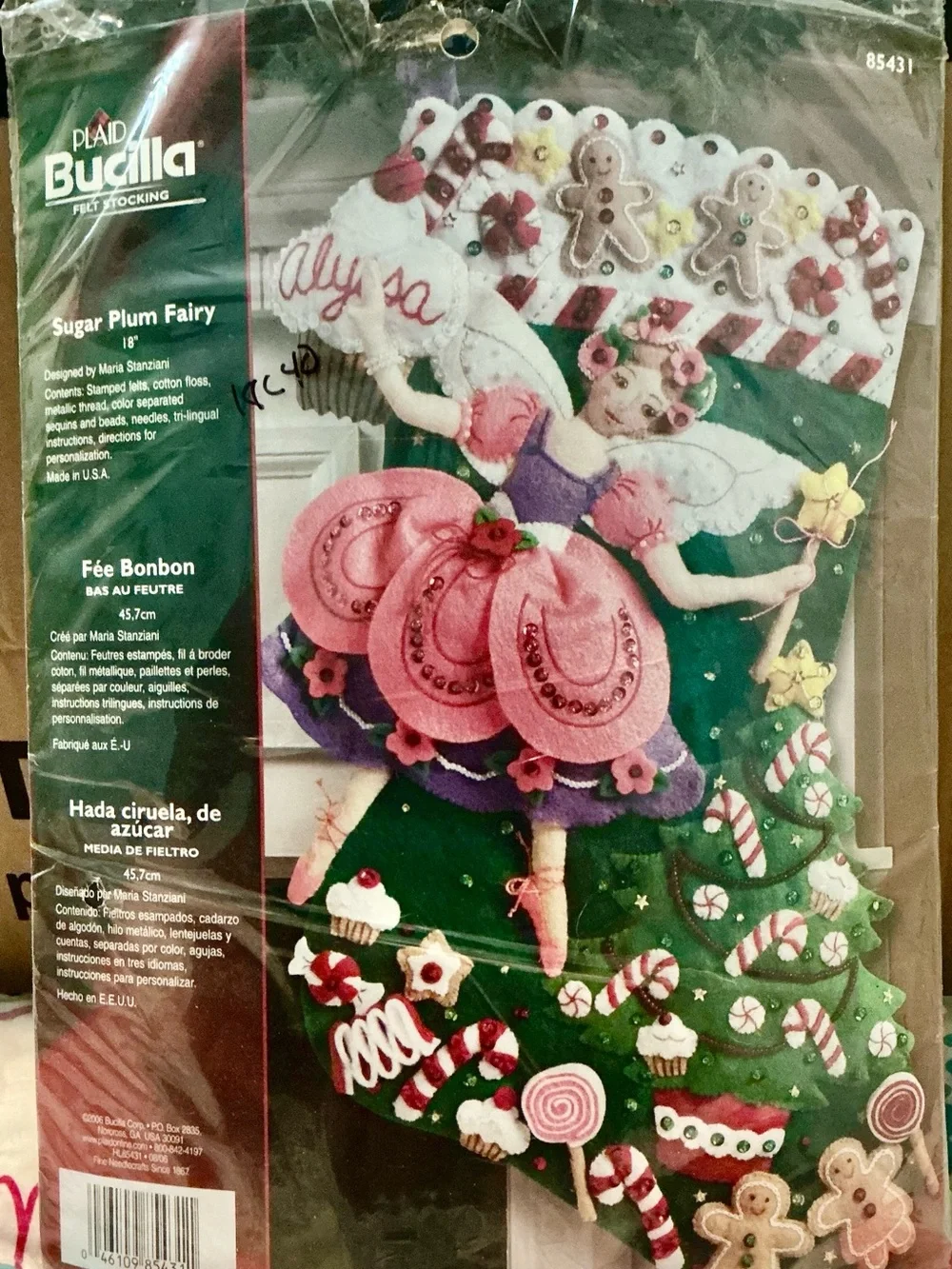 Bucilla Sugar Plum Fairy Felt Stocking Kit 18
